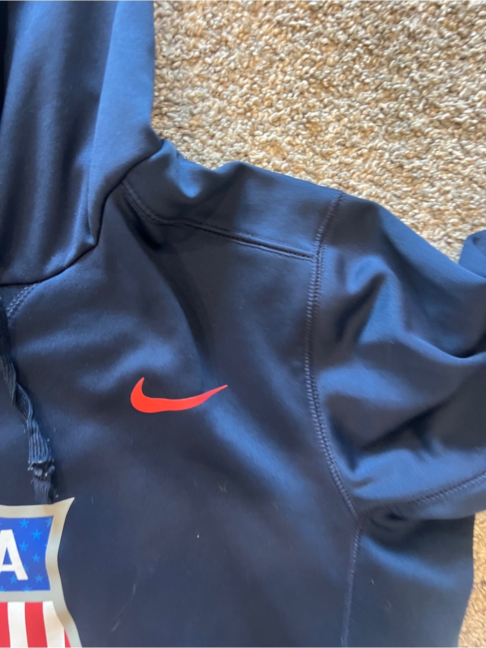 Nike USA Hockey Navy Hoodie with Shield Logo - Picture 2 of 2